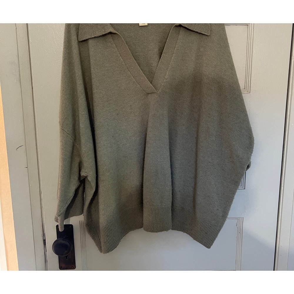 H&M Olive V-Neck Sweater